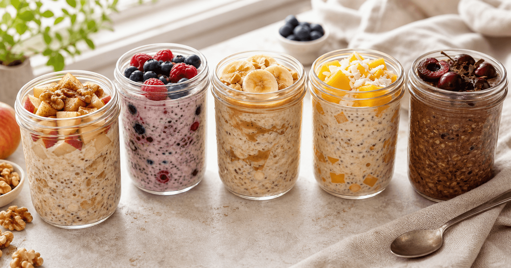Meal Prep Frühstück: 5 Tage Overnight Oats vorbereiten