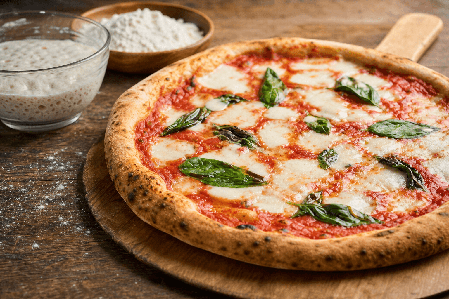 Pizza mit Poolish: luftiger Teig mit Vorteig
